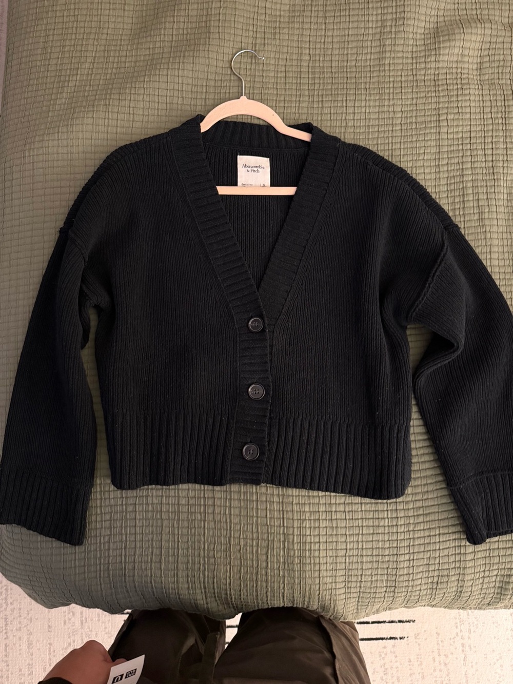 Abercrombie & Fitch Black Chenille Cardigan